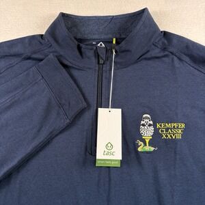 Tasc Performance Carrollton Mens XXL 1/4 Zip Pullover Bamboo Organic Navy Active